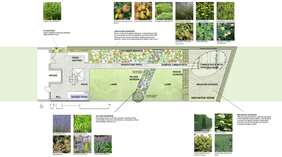 Large Suburban Gardens planting plan